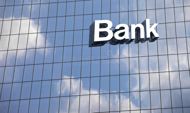 Close up a bank sign