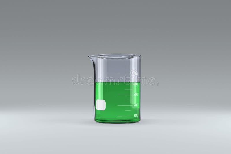 Beaker with Green Chemical Solution Stock Image Image of