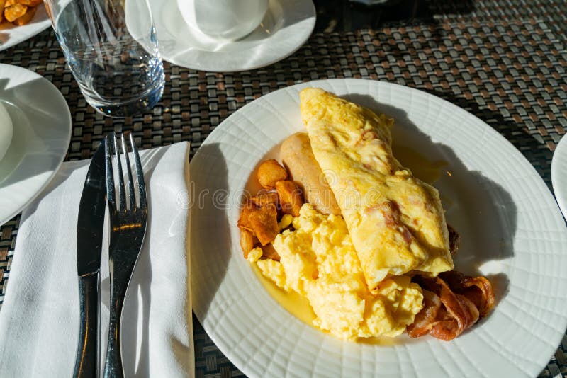 Close Up of a Beautiful Breakfast Set Stock Photo Image of close