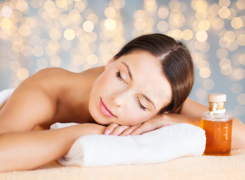 Close Up Of Beautiful Woman Having Massage At Spa Stock Image Image Of Pretty Relaxation