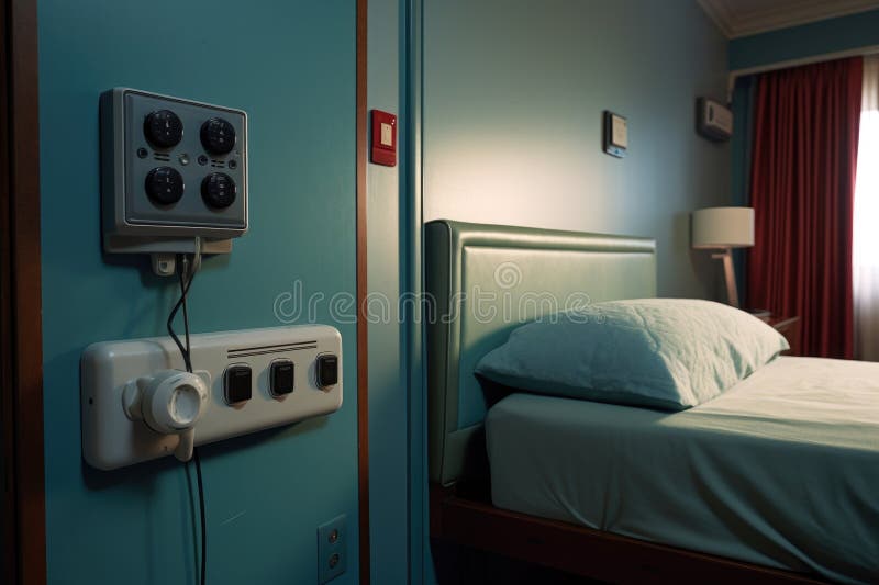 Closeup of Bed Controls and Nurse Call Button in a Hospital Room Stock Image Image of
