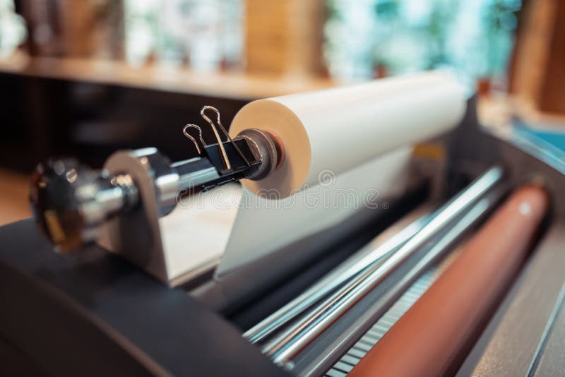 Close Up of Big Printing Machine Standing in the Printing Office Stock ...