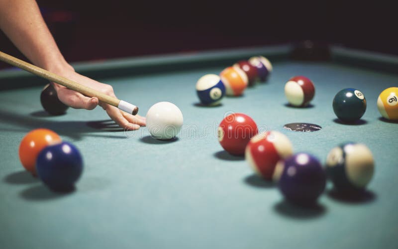 Close up of billiard balls stock image. Image of bending 69336681