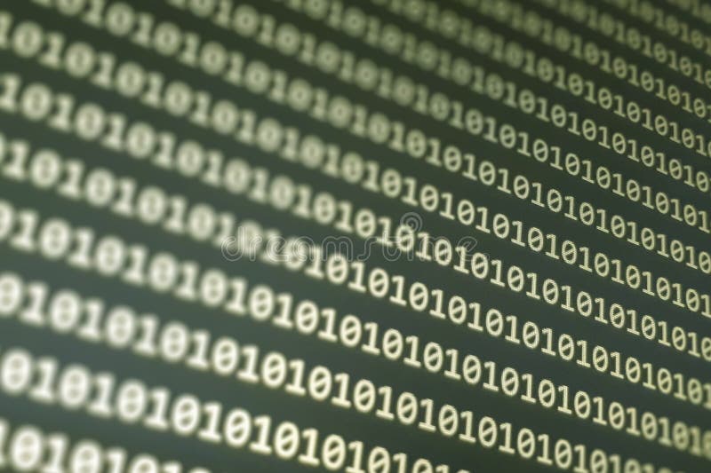 Close-up of Binary Code in Green Background, Representing Digital ...