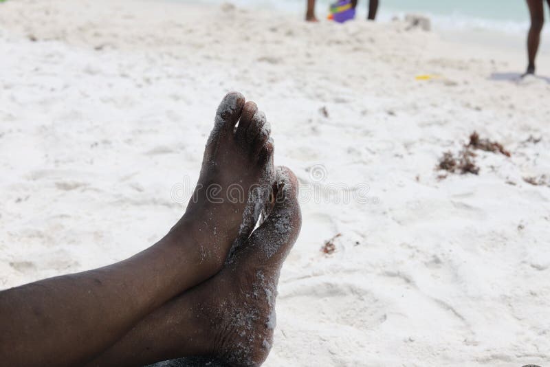 Skinny ebony feet