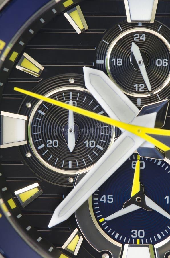 Close Up of a Black and Blue Men S Watch Stock Photo Image of timer