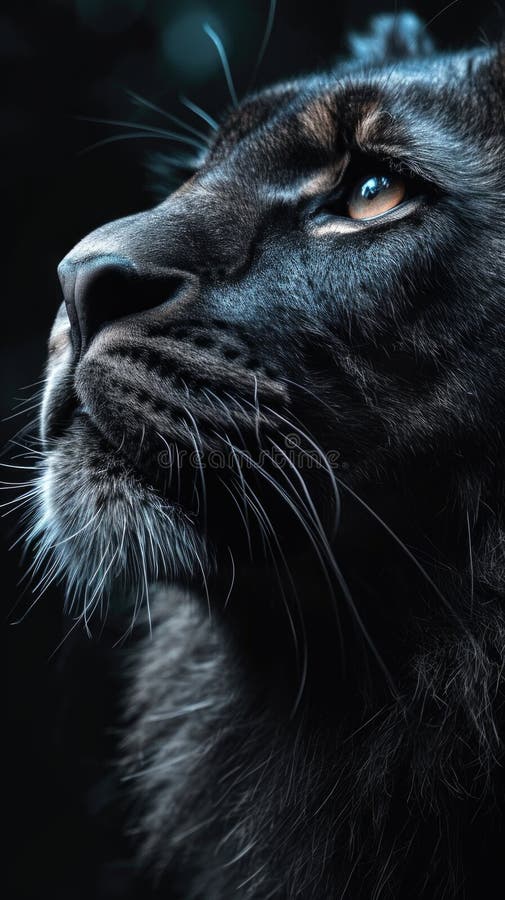 A Close Up of a Black Cat S Face, Animalistic Wallpaper Background