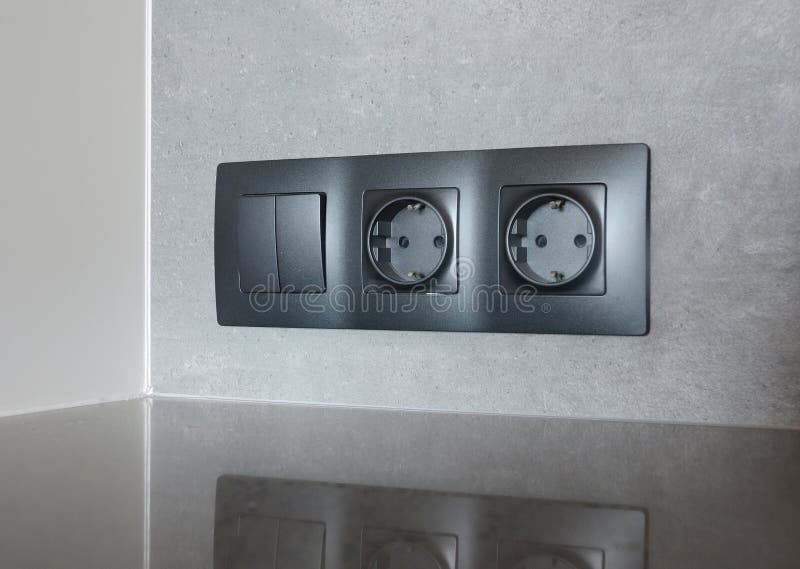 Socket Plug Installation Electrican Repair And Installing Socket Outlet Plug Stock Photo