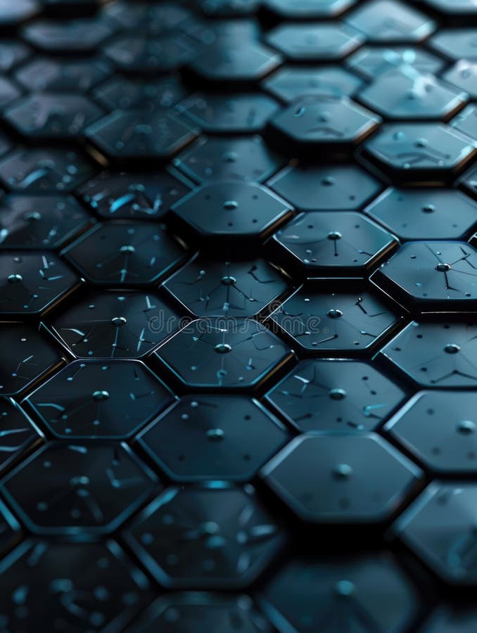 Close up of a black hexagonal pattern royalty free illustration