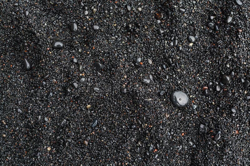 Closeup of Black Lava Sand Beach, Iceland Stock Image Image of