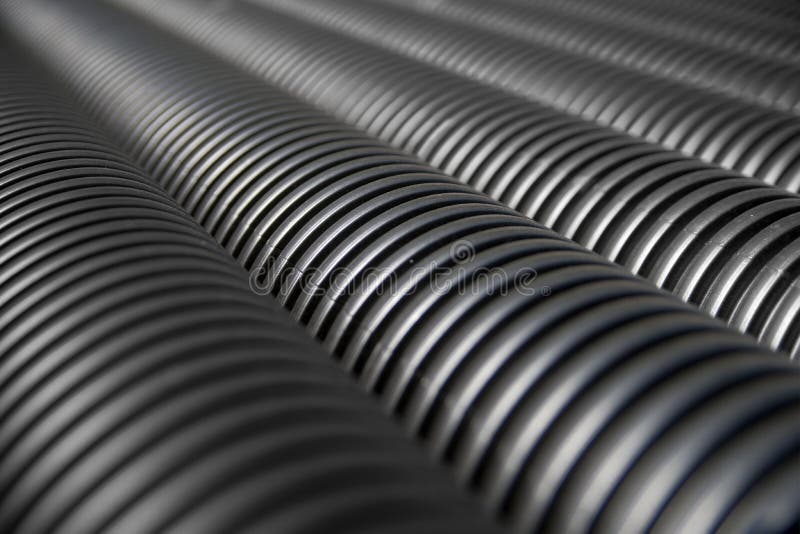 Close up of black plastic pipes stock photos