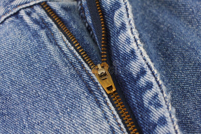 Close-up Zipper Open On Blue Jeans, Denim Texture, Zipper Jeans Pants ...