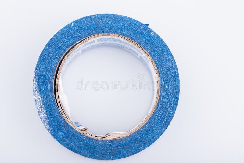 Close Up of Blue Painters Tape Roll Stock Image Image of dust, blue