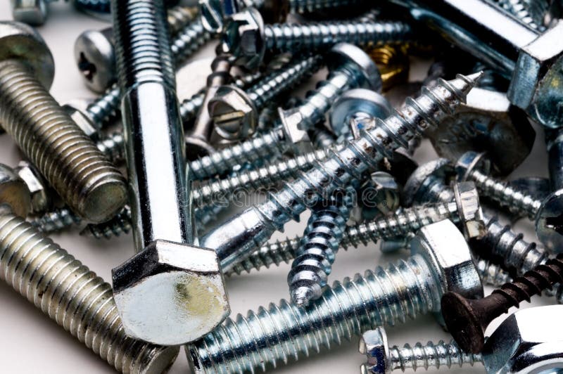 Close-up of bolts and screws