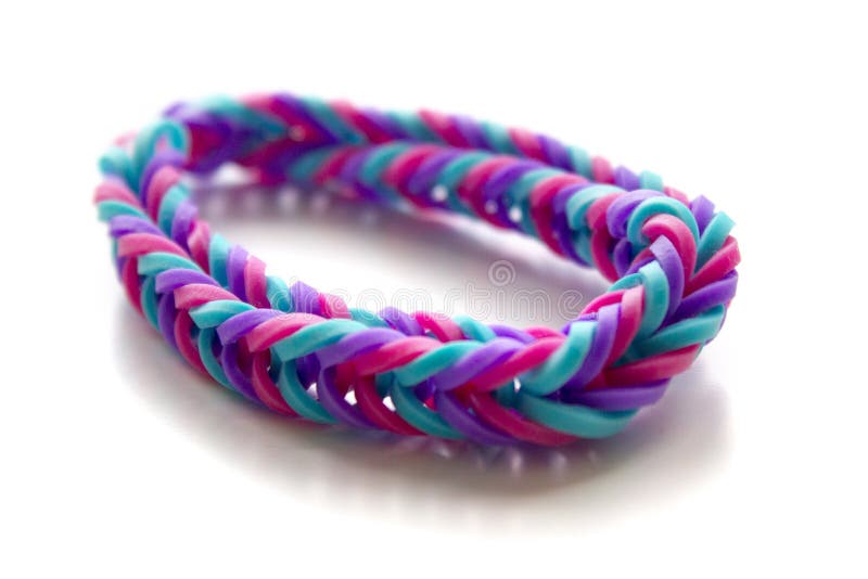 Close Up of Bracelet Made with Rubber Bands Stock Image Image of