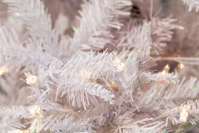 White Christmas Tree with Light Stock Photo Image of christmas, decor