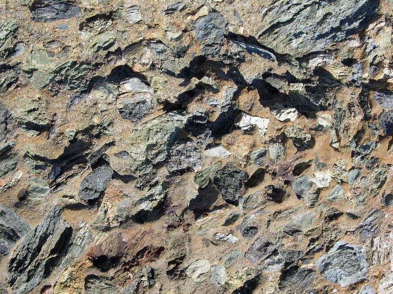 Close up of breccci or angular rock conglomerate.