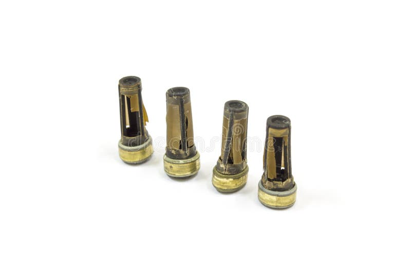 Close Up of Broken Fuel Injector Filter, Isolated, Car Maintenance
