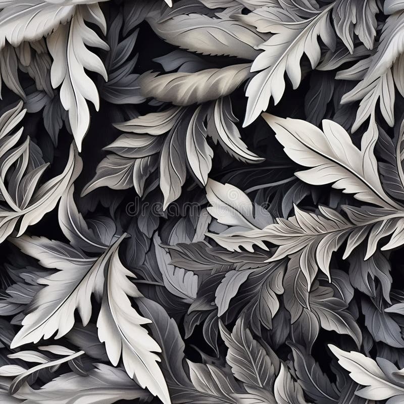 A close up of a bunch of leaves, seamless pattern. Generative AI image. royalty free illustration