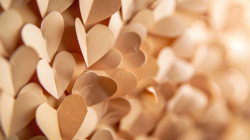 A close up of a bunch of paper hearts, suitable for various romantic occasions royalty free stock photo