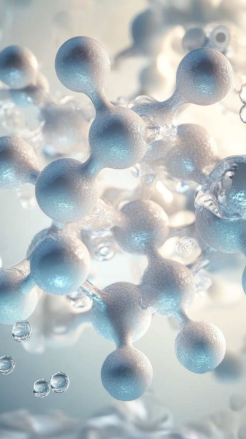 A close up of a bunch of white spheres with blue dots in the middle royalty free illustration