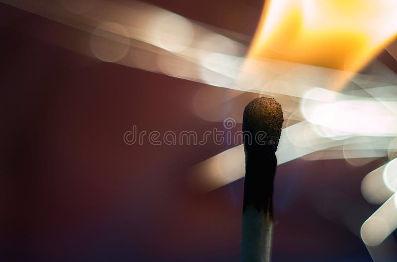 Closeup of a Burning Match Stock Photo Image of orange, background