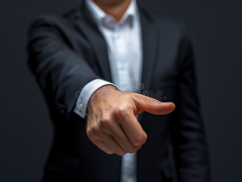 Close-up, businessman\'s hand, dark background stock illustration