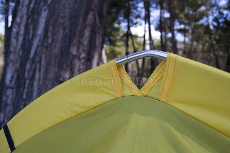 Close Up of Camping Tent with Arcs Stock Photo Image of detail