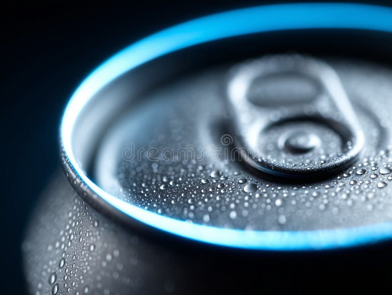 A close up of a can of soda with water droplets on it. Coke can illustrations