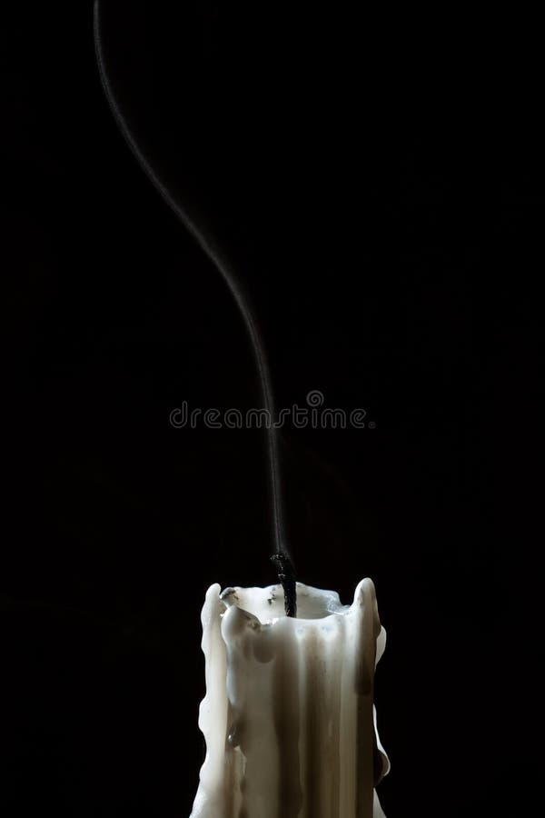 Candle blow off with smoke stock image. Image of glowing 21239765