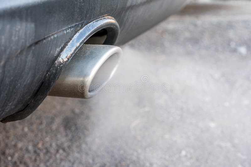 Smoking exhaust from a car