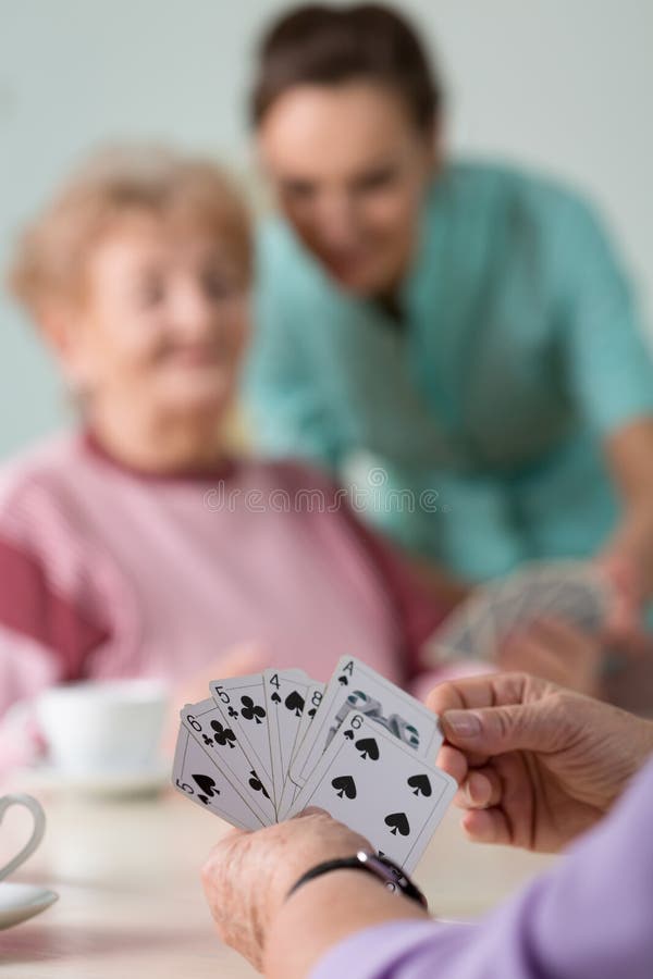 Close-up of card game