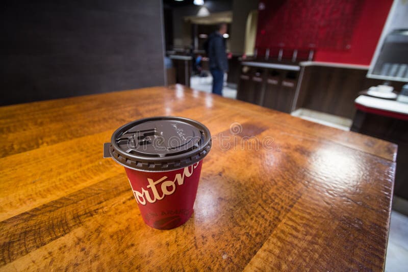 Delicious Cofee, Bagel and Potato Pancake at Tim Hortons, Montreal Quebec,  Canada Editorial Photography - Image of horton, nice: 162568602