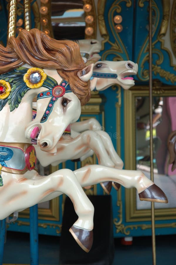 Close up of carousel horse