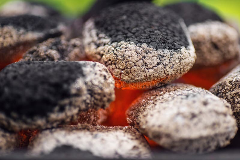 Close Up Of Charcoal Briquettes Ready For Barbecue Grill, Background
