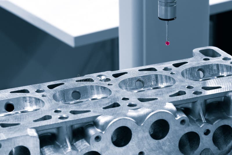 Close-up check measurement of detail by detecting head sensor royalty free stock photography