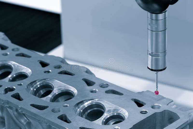 Close-up check measurement of detail by detecting head sensor stock images