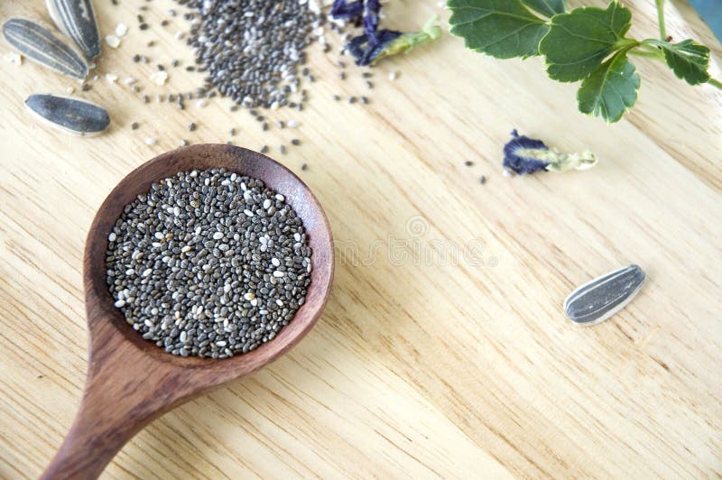 Close up chia seeds