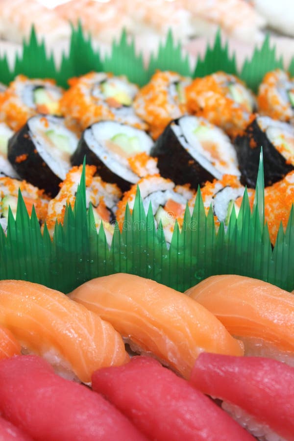 Closeup On A Traditional Japanese Noriwrapped Futomaki Sushi O Stock