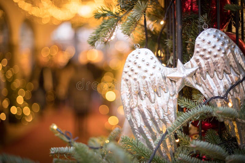 Christmas market in Salzburg, decoration,  lights and city flair