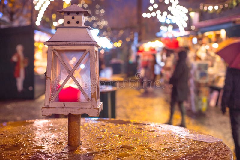 Christmas market in Salzburg, decoration, lights and city flair