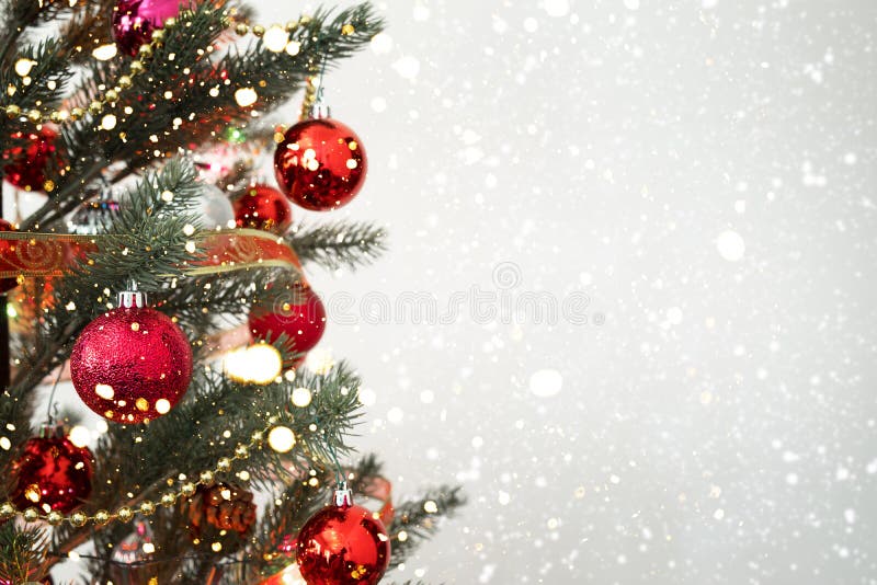 Close-up of Christmas tree with ornament