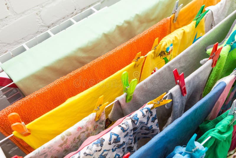 Close Up Clothes Dryer and Plastic Clips Stock Photo Image of clothes