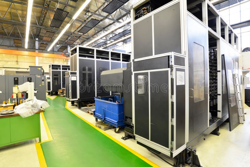 Close up of CNC Mechanical Tools for production of engineering p stock photography