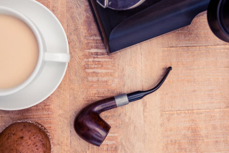 Closeup of Coffee and Smoking Pipe Stock Image Image of issues