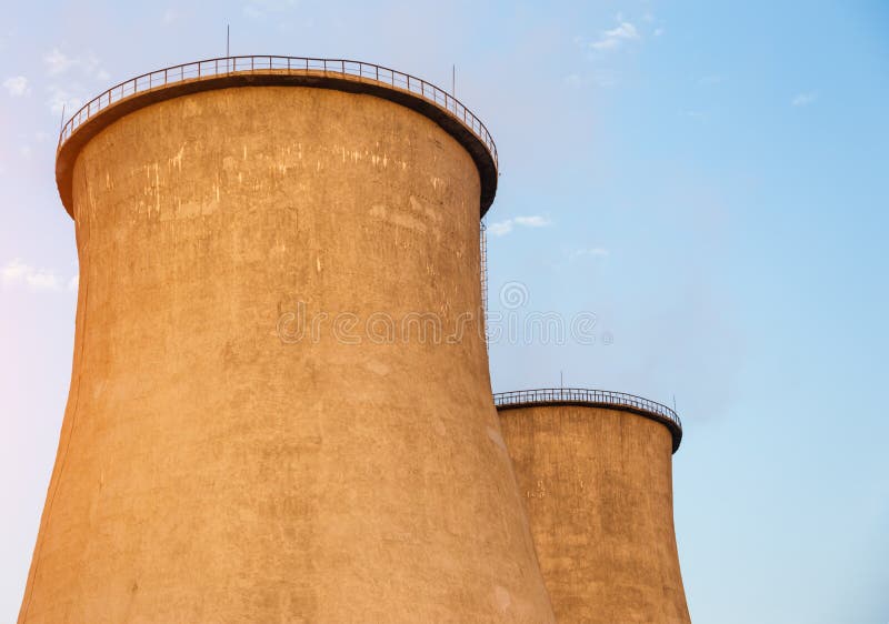 Close up of the colling towers royalty free stock photos