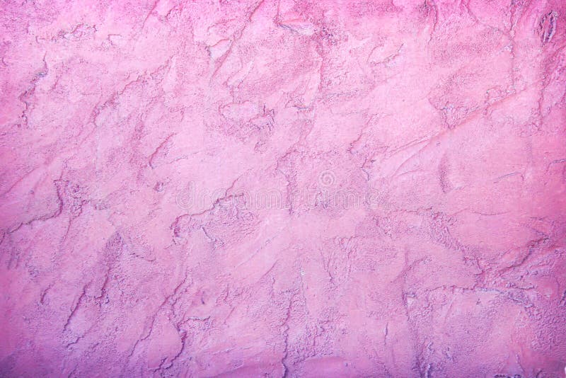 Colorful Bright Pink Paint Texture on Concrete Wall for Background