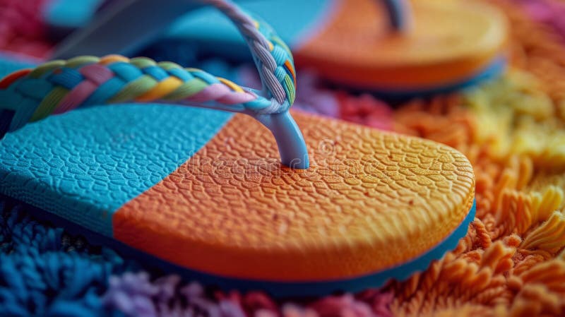 Close-up of colorful flip-flops. royalty free stock photos