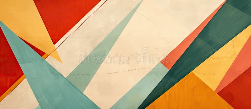 A close up of a colorful geometric pattern on a wall vector illustration