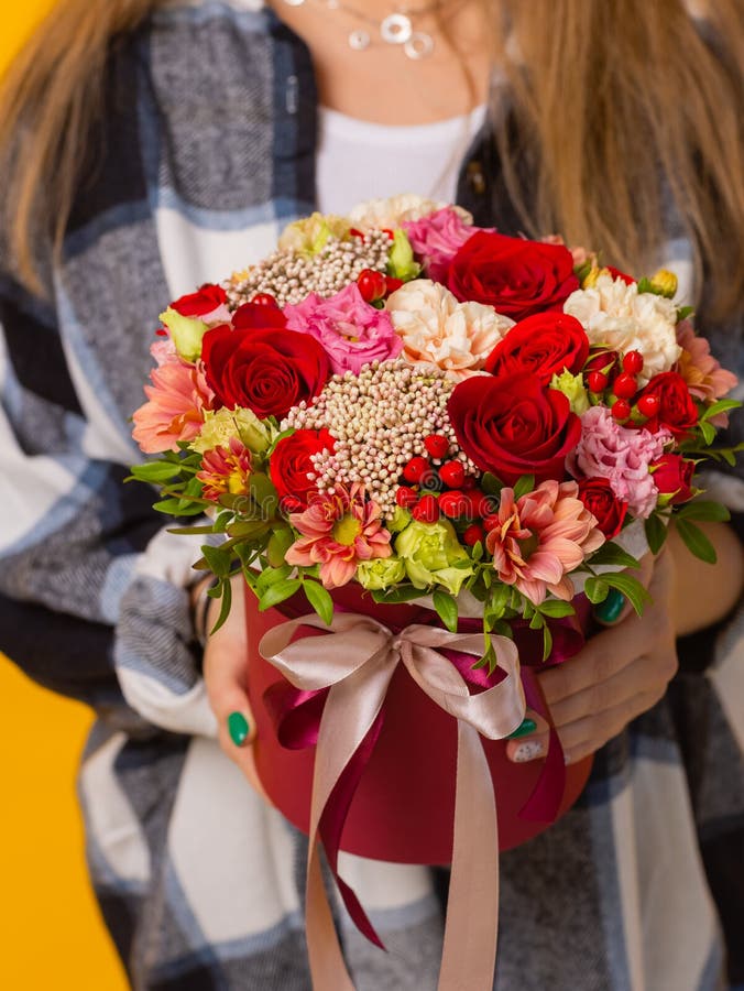 Close-up Colorful Spring Bouquet with Many Different Flowers Jelly ...